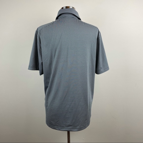 Under Armour Dark Green Gray Stripe Polo Shirt Mcdaniels Golf Classic Men Medium - Picture 6 of 7